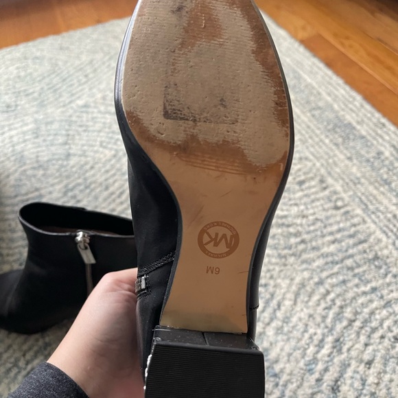 Michael Kors Black Ankle Boots with Silver Detail - Picture 3 of 3